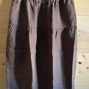notPERFECTLINEN chocolate checks Anjali Skirt